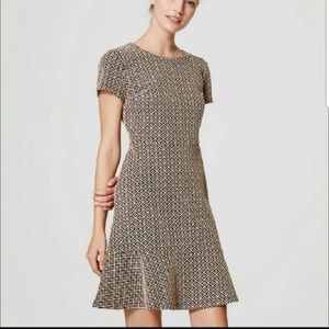 Ann Taylor Loft Jacquard Flounce Dress